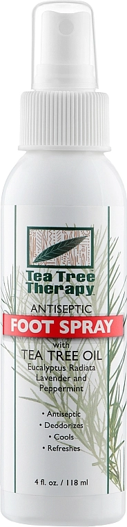 Tea Tree Therapy Спрей для ног антисептический дезодорирующий Antiseptic Foot Spray - фото N1