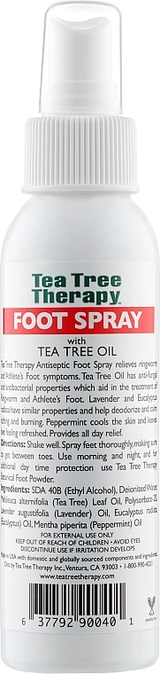 Tea Tree Therapy Спрей для ног антисептический дезодорирующий Antiseptic Foot Spray - фото N2