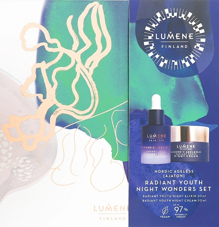 Lumene Набор Nordic Ageless [Ajaton] Radiant Youth Night Wonders (f/serum/30ml + f/cr/50ml) - фото N1