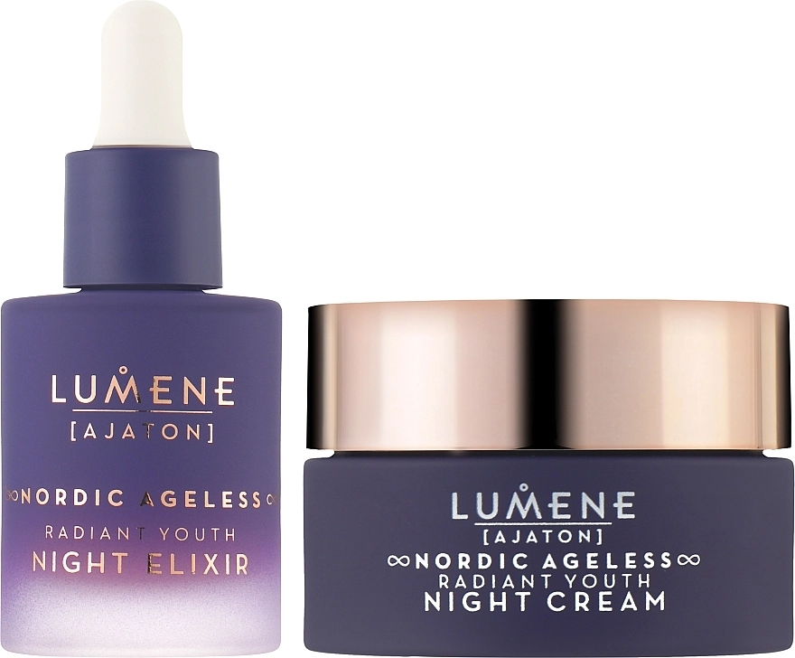 Lumene Набор Nordic Ageless [Ajaton] Radiant Youth Night Wonders (f/serum/30ml + f/cr/50ml) - фото N2