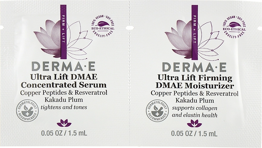 Derma E Набор пробников Ultra Lift (serum/1.5ml + cr/1.5ml) - фото N1