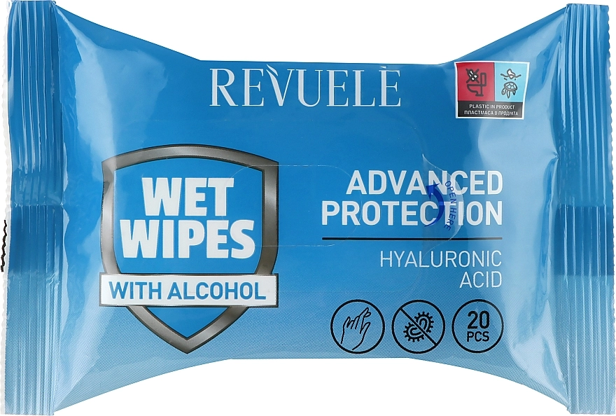 Revuele Вологі серветки з гіалуроновою кислотою Advanced Protection Wet Wipes Hyaluronic Acid - фото N1