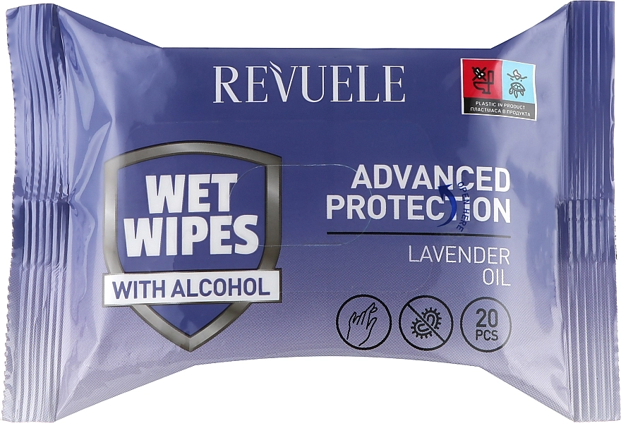 Revuele Вологі серветки з ефірною олією лаванди Advanced Protection Wet Wipes Lavender Oil - фото N1