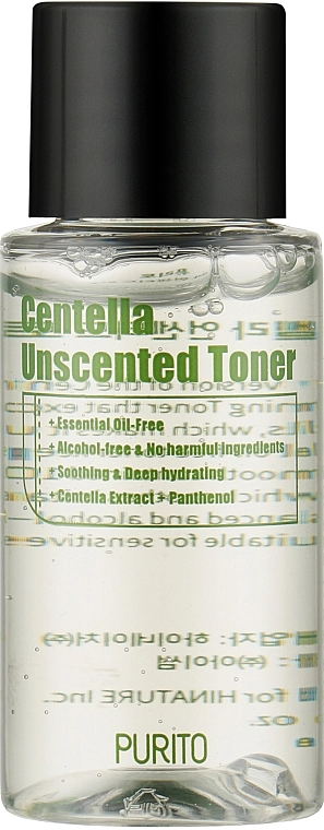 PURITO Тонер с центеллой для гиперчувствительной кожи лица Centella Unscented Toner Travel Size - фото N1