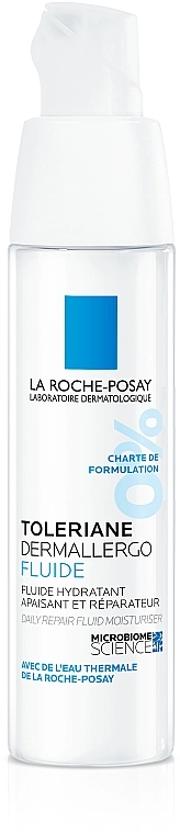 La Roche-Posay Толеран Дермалерго флюїд, заспокійливий зволожувальний догляд для гіперчутливої та схильної до алергії нормальної та комбінованої шкіри обличчя та шкіри навколо очей La Roche Posay Toleriane Dermallergo Fluide - фото N1