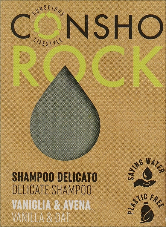 Bioearth Шампунь для волос "Деликатный. Ваниль и овес" Consho Rock Shampoo Delicato Vanilla & Oat - фото N1