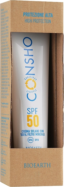 Bioearth Сонцезахисний крем з мінеральними фільтрами Consho Sun High Protection SPF 50 - фото N2