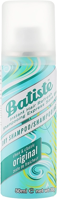 Сухий шампунь для волосся - Batiste Dry Shampoo Clean & Classic Original, 50 мл - фото N1