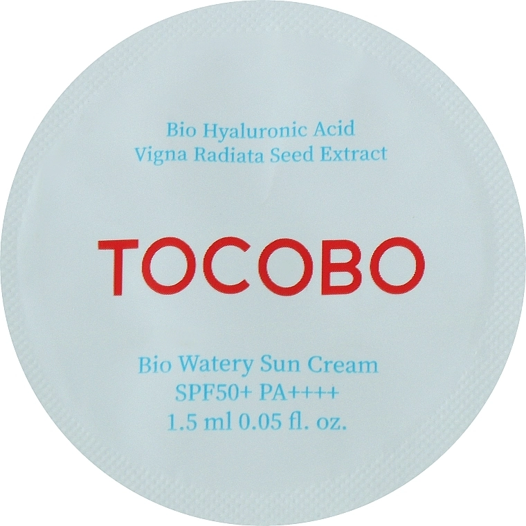 Увлажняющее солнцезащитное крем-молочко - TOCOBO Bio Watery Sun Cream SPF50+ PA++++, пробник, 1.5 мл - фото N1