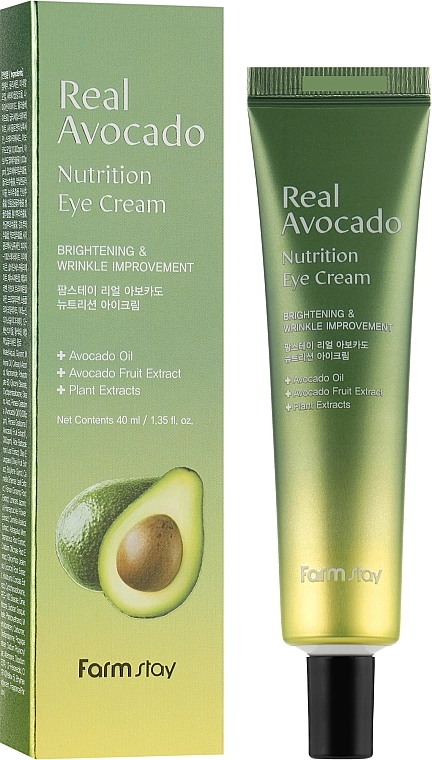Поживний крем для повік з олією авокадо - FarmStay Real Avocado Nutrition Eye Cream, 40 мл - фото N2