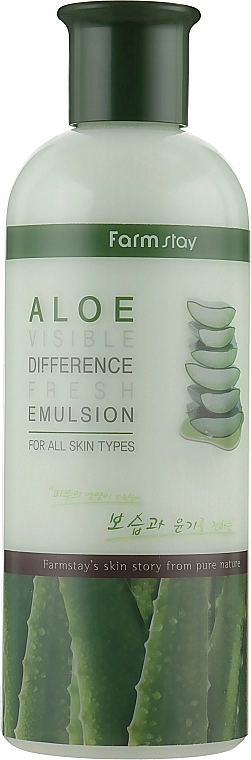 Освежающая эмульсия с алоэ - FarmStay Visible Difference Fresh Emulsion Aloe, 350 мл - фото N1