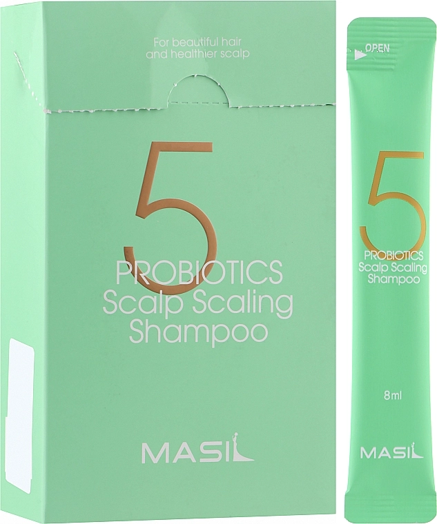 Шампунь для глибокого очищення жирної шкіри голови з пробіотиками - Masil 5 Probiotics Scalp Scaling Shampoo, 20x8 мл - фото N1