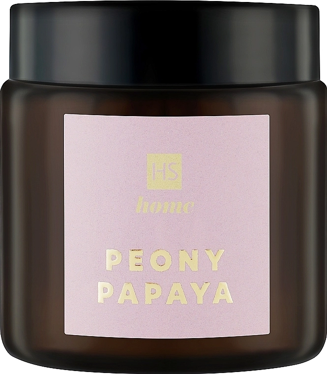 Натуральная ароматическая свеча из соевого воска с ароматом пиона и папайи - HiSkin Home Peony Papaya, 100 мл - фото N1