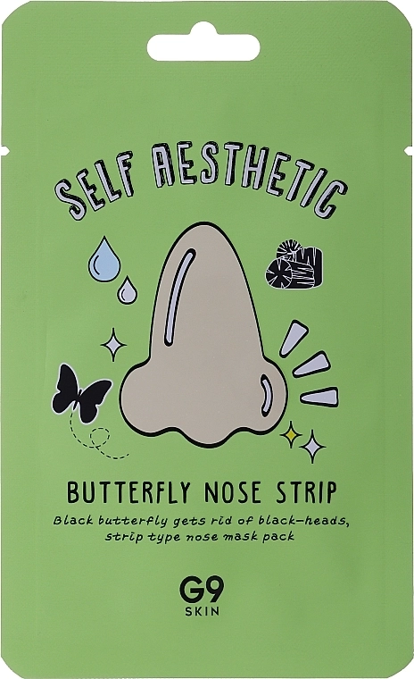 Патч-бабочка для носа против черных точек - G9Skin Self Aesthetic Butterfly Nose Strip, 5 шт - фото N3