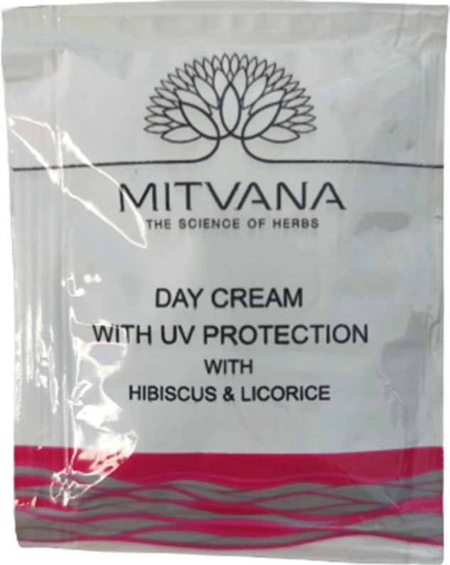 Крем для лица дневной с УФ защитой - Mitvana Day Cream With UV Protection with Hibiscus & Licorice, пробник, 5 мл - фото N1