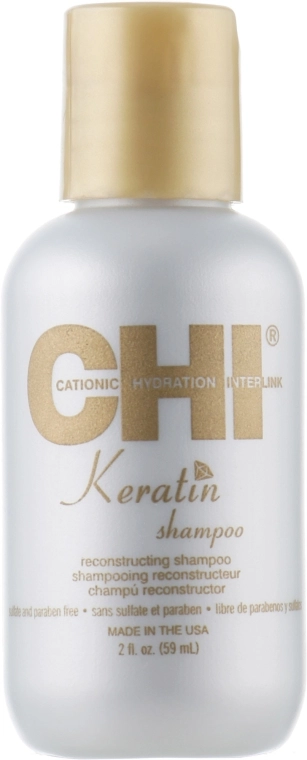 Восстанавливающий кератиновый шампунь для волос - CHI Keratin Reconstructing Shampoo, 59 мл - фото N1