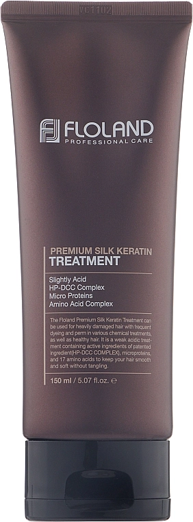 Кондиционер для восстановления поврежденных волос - Floland Premium Silk Keratin Treatment, 150 мл - фото N1