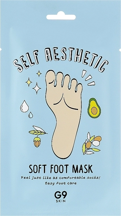 Смягчающая маска для ног - G9Skin Self Aesthetic Soft Foot Mask, 12 мл, 5 шт - фото N1