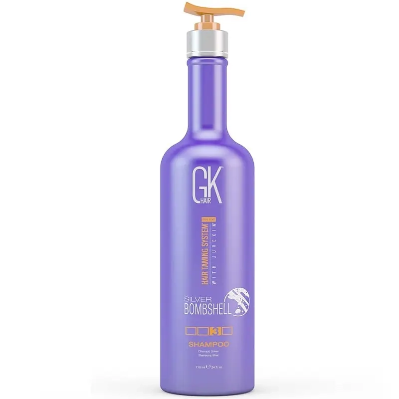Серебряный шампунь для блондированных волос - GKhair Silver Bombshell Shampoo, 710 мл - фото N1