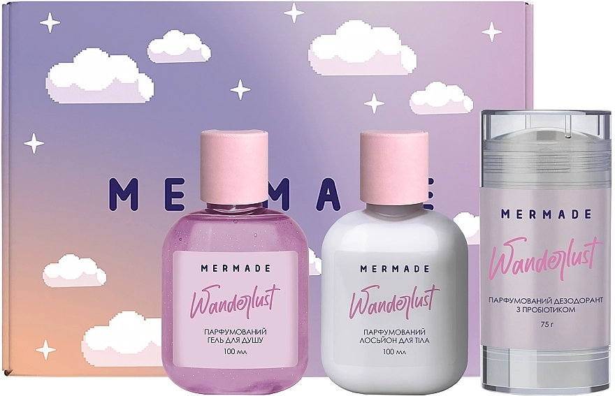 Mermade Wanderlust Парфюмированный набор по уходу за телом (shr/gel/100ml + b/lot/100ml + deo/75g) - фото N1