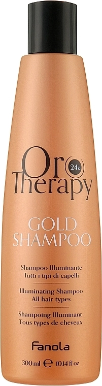 Шампунь для волос - Fanola Oro Therapy Gold Shampoo All Hair Types, 300 мл - фото N1