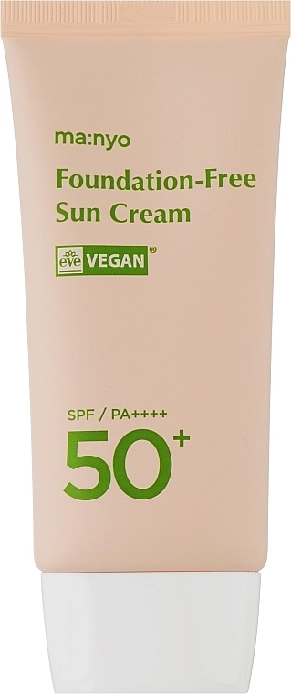 Сонцезахисний крем з тонувальним ефектом - Manyo Foundation Free Sun Cream SPF 50+ PA ++++, 50 мл - фото N1