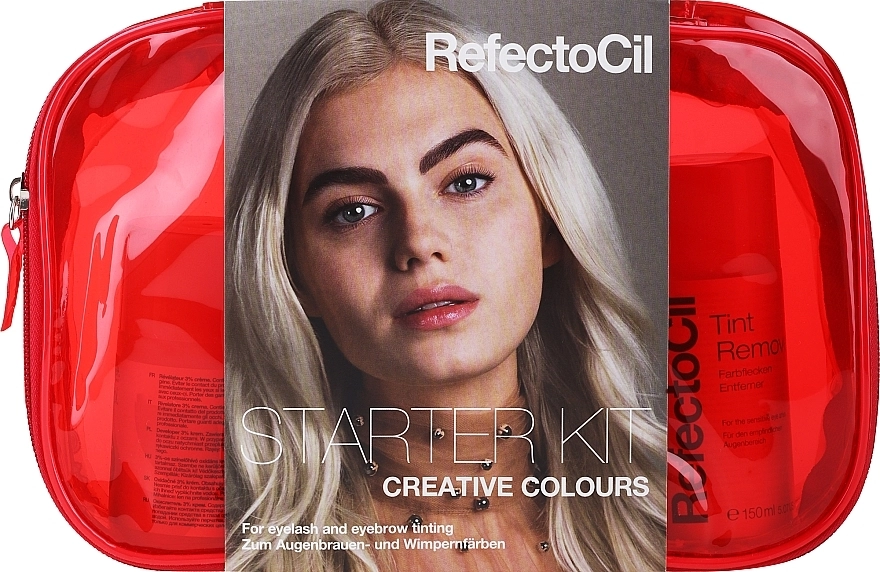 RefectoCil Набор "Starter Kit" (cr/75ml + fluid/100ml + fluid/100ml + oxidant/100ml + h/color/6x15ml/ + paper/80шт. + brush/5шт. + palette/1шт. + disc + bag) - фото N1