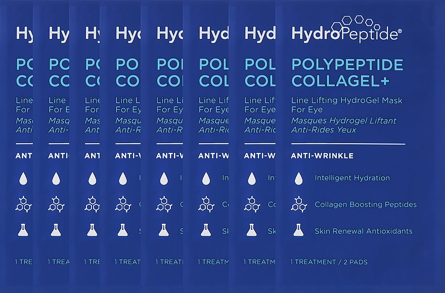 HydroPeptide Маска гидрогелевая против морщин для зоны вокруг глаз PolyPeptide Collagel Mask For Eyes - фото N4