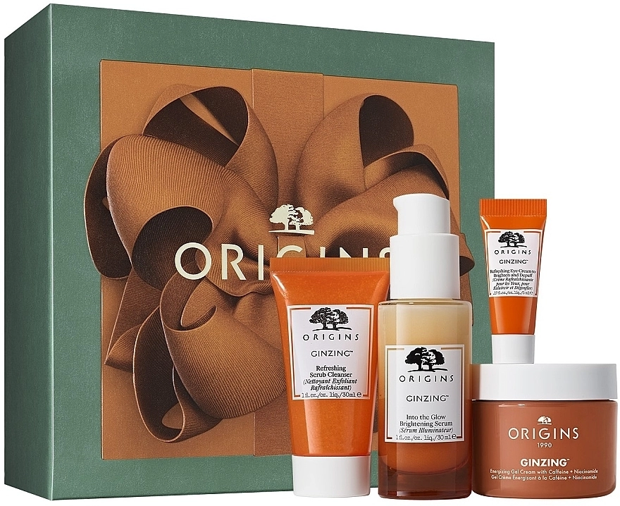 Origins Набір для догляду за обличчям Ginzing High Value Set (cr/50ml + eye/cr/5ml + ser/30ml + scrub//30ml) - фото N1