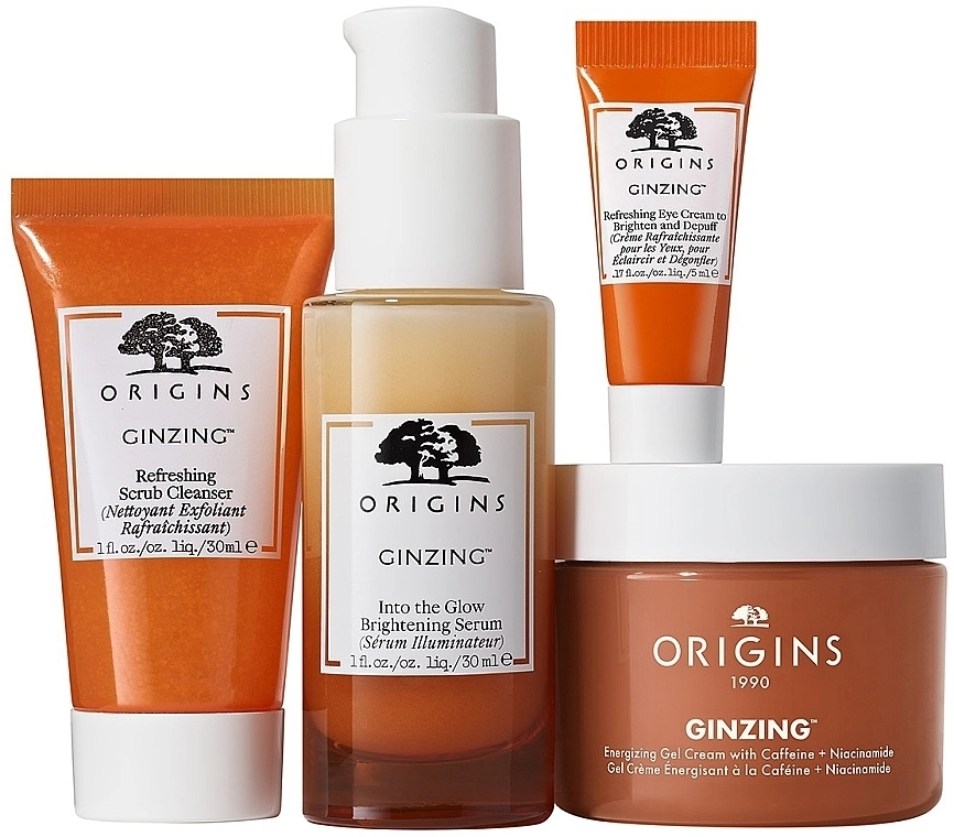 Origins Набір для догляду за обличчям Ginzing High Value Set (cr/50ml + eye/cr/5ml + ser/30ml + scrub//30ml) - фото N2