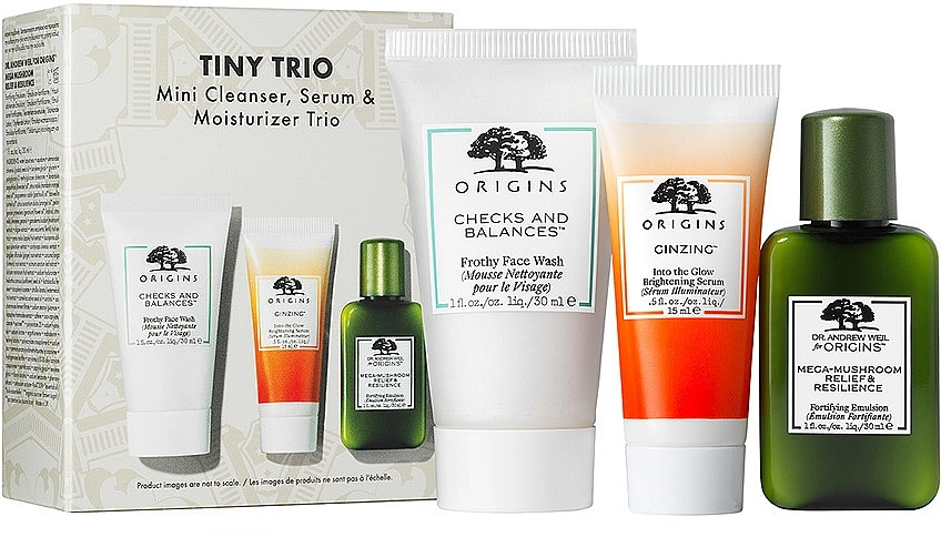 Origins Набір Tiny Trio Set (foam/30ml + serum/15ml + emulsion/30ml) - фото N1