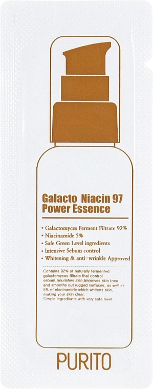 PURITO Відновлювальна есенція для обличчя з екстрактом галактомісісу Galacto Niacin 97 Power Essence (пробник) - фото N1