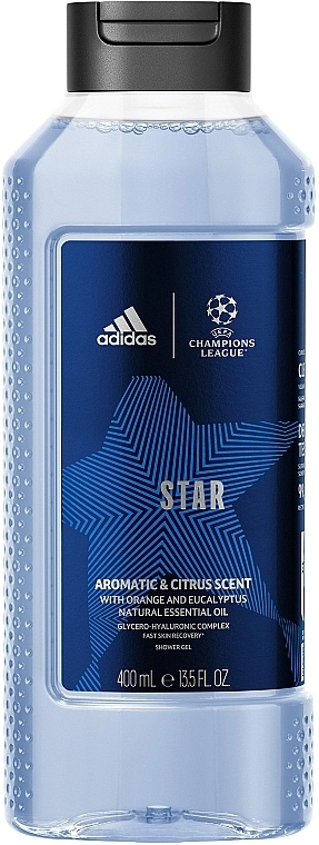 Adidas Гель для душу Champions League Star Aromatic & Citrus Scent Natural Essential Oil Shower Gel - фото N1