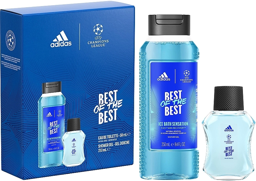 Adidas UEFA 9 Best Of The Best Набор (edt/50ml + sh/gel/250ml) - фото N1