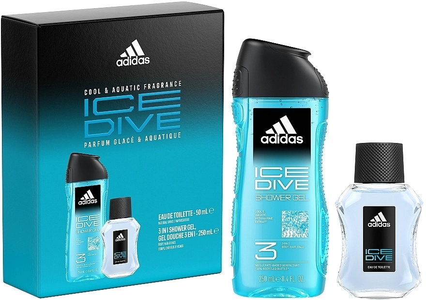 Adidas Ice Dive Набір (edt/50ml + sh/gel/250ml) - фото N1