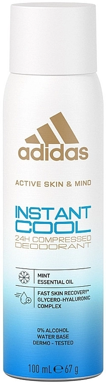 Adidas Дезодорант-антиперспирант в спрее, для женщин Active Skin & Mind Instant Cool 24h Deodorant - фото N1