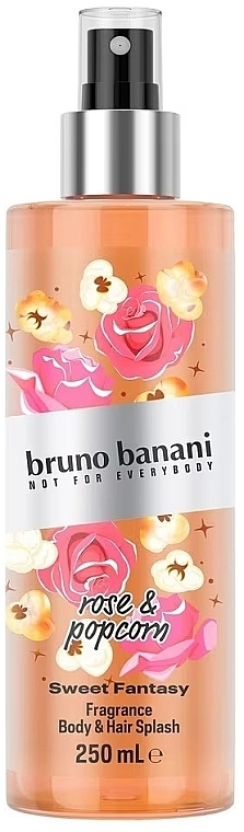 Bruno Banani Sweet Fantasy Rose & Popcorn Body & Hair Splash Спрей для тела - фото N1