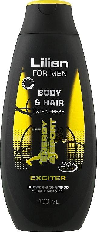 Lilien Мужской шампунь-гель для душа "Exciter" For Men Body & Hair Exciter Shower & Shampoo - фото N1