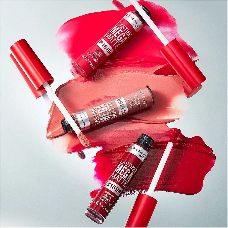 Lasting Mega Matte Liquid Lip Colour Рідка матова помада для губ - Rimmel Lasting Mega Matte Liquid Lip Colour, 700 - Be my Baby, 7.4 мл - фото N5