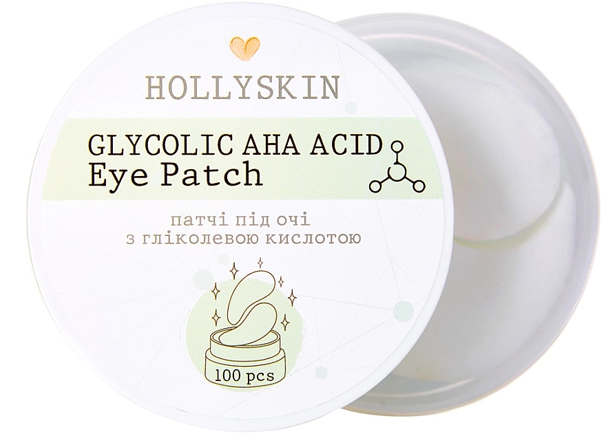 Hollyskin Патчі під очі з гліколевою кислотою Glycolic AHA Acid Eye Patch - фото N1