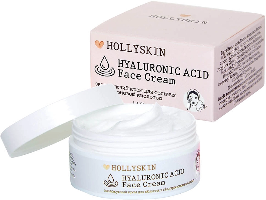 Hollyskin Увлажняющий крем для лица с гиалуроновой кислотой Hyaluronic Acid Face Cream - фото N1