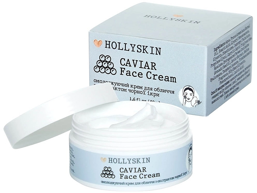 Hollyskin Омолаживающий крем для лица с экстрактом черной икры Caviar Face Cream - фото N1