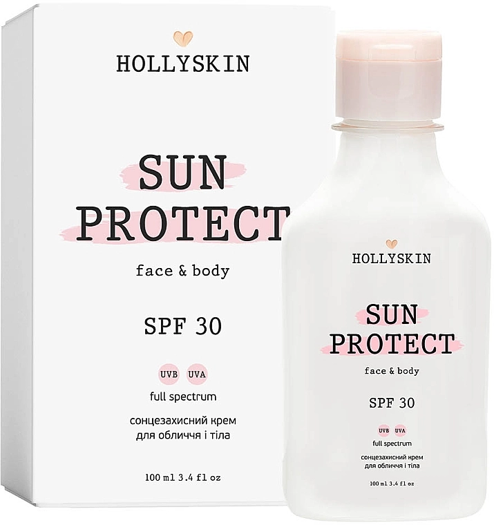 Hollyskin Сонцезахисний крем для обличчя й тіла Sun Protect Face&Body Cream SPF 30 - фото N1