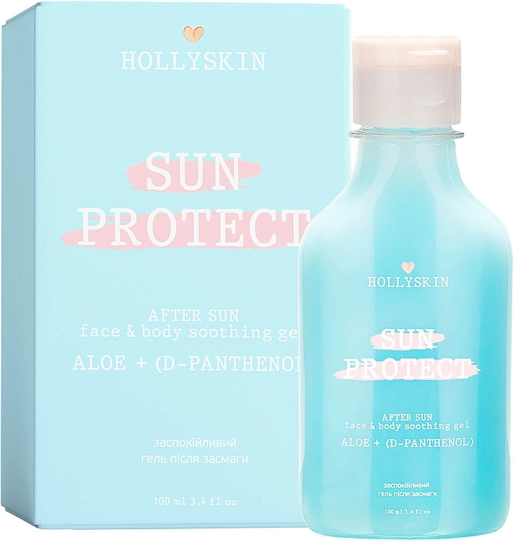 Hollyskin Успокаивающий гель после загара с алоэ вера и Д-пантенолом Sun Protect After Sun Face&Body Soothing Gel Aloe + D-Panthenol - фото N1