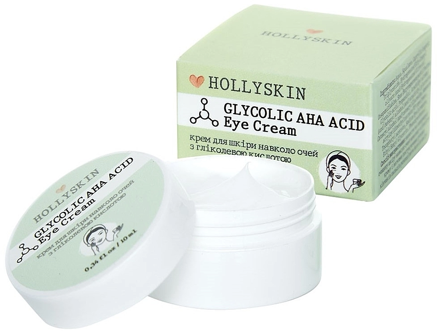 Hollyskin Крем для шкіри навколо очей з гліколевою кислотою Glycolic AHA Acid Eye Cream - фото N1
