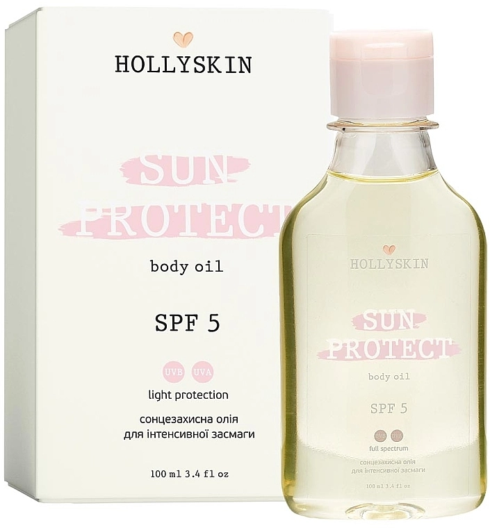 Hollyskin Сонцезахисна олія для інтенсивної засмаги Sun Protect Body Oil SPF 5 - фото N1