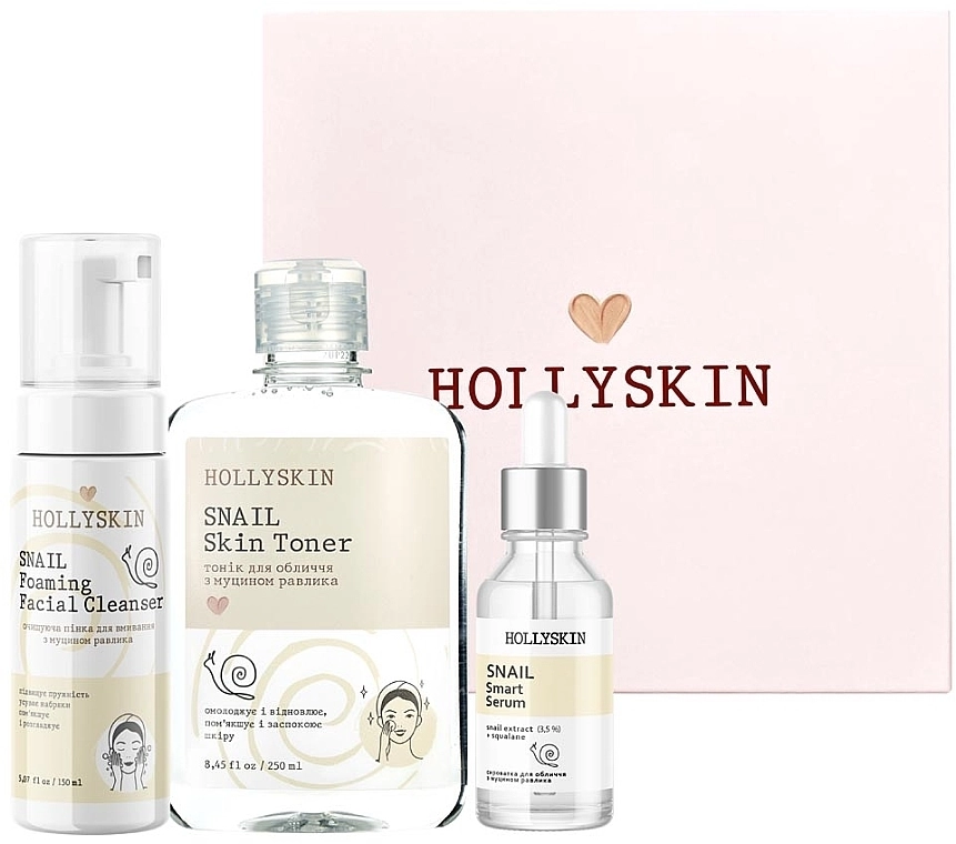 Hollyskin Набір Snail Smart Basic Care (foam/150ml + ser/50ml + toner/250ml) - фото N2