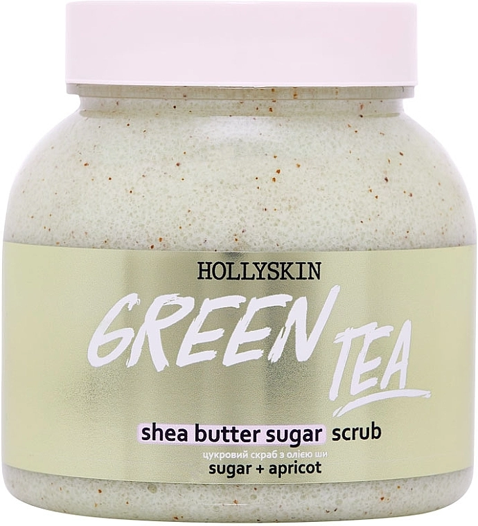 Hollyskin Сахарный скраб с маслом ши и перлитом Green Tea - фото N1