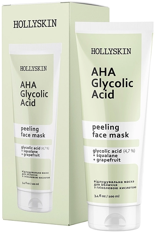 Hollyskin Маска для обличчя з гліколевою кислотою Glycolic AHA Acid Face Mask - фото N1