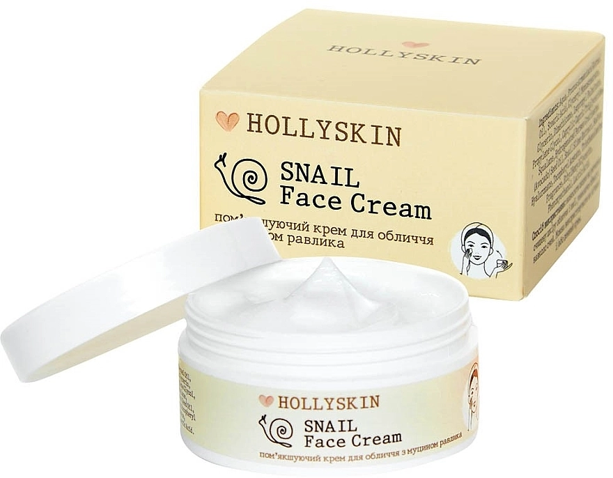 Hollyskin Пом'якшувальний крем для обличчя з муцином равлика Snail Face Cream - фото N1